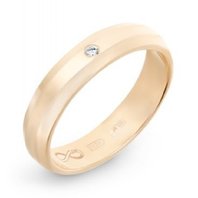 Обручальное кольцо R01-WED-00007-М12439 из красного золота, гладкое