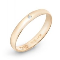 Обручальное кольцо R01-WED-00026-М12450 из красного золота, гладкое