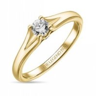 Помолвочное кольцо R01-SL06-020-G2-М12457 из желтого золота, гладкое