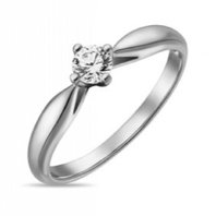 Помолвочное кольцо R01-SOL53-020-G2-М12469 из белого золота, гладкое